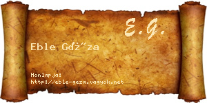 Eble Géza névjegykártya