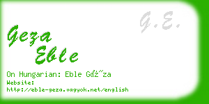 geza eble business card